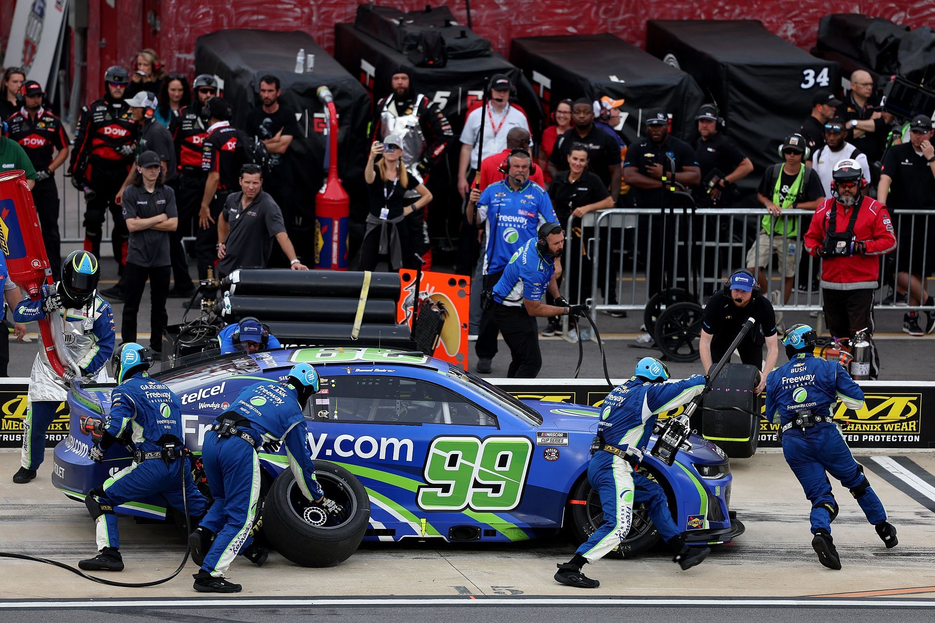 Daniel Suárez during the NASCAR Cup Series All-Star Pit Crew Challenge at North Wilkesboro Speedway. Source: Getty